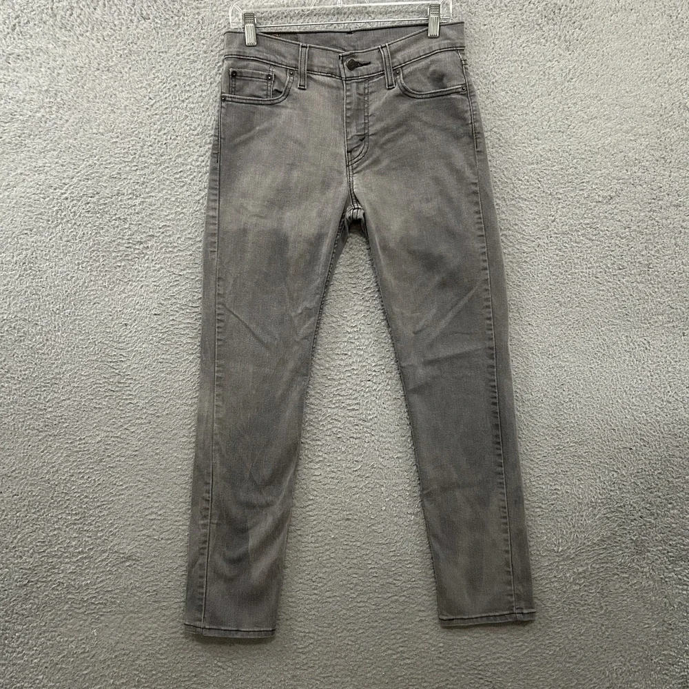 Levis Jeans Mens 30x32 Gray Denim 511 Slim Straight American Stretch Red Tab